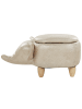 Beliani Tierhocker ELEPHANT in Beige/Braun - (W) 70 x (H) 35 x (L) 32 cm