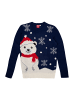 United Labels Winterpullover Eisbär Strick Pullover Ugly Sweater in blau