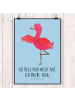 Mr. & Mrs. Panda Bild Flamingo Yoga mit Spruch in Blau Pastell