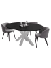 58 aufm Kessel ESSTISCH Rund ausziehbar Edda 10 130x130x78 Küchentisch Weiß/Schwarz