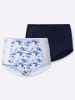 Sieh an! Taillenslip in weiß-marine-bedruckt + marine