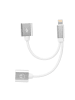 Platyne Lightning-Adapter 1 Stecker auf 2 Buchsen iOS 11 in Silber