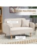 HOMCOM 2 Sitzer Sofa in Cremeweiß 130L x 70B x 80H cm