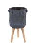 Beliani Outdoor Blumentopf BRUNNERA in Grau/Blau/Braun - (W) 24 x (H) 55 x (L) 24 cm