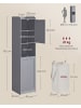 VASAGLE Badschrank in Grau - (B)40 x (H)170 x (T)40 cm
