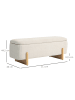 HOMCOM Sitzbank in Cremeweiß 111L x 44B x 44,5H cm