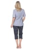 NORMANN Kurzarm Pyjama Schlafanzug Shorty Maritimer Look 125 205 866 in grau