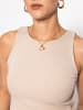 SASSYCLASSY Doppellagiges, geripptes Tank Top in Beige