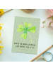 Mr. & Mrs. Panda Postkarte Blume Kleeblatt mit Spruch in Blattgrün