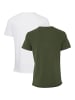 BLEND Einfarbiges Rundhals T-Shirt 2er Stück Set BHNOEL in Weiß-Grün