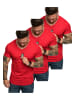 Amaci&Sons 3er-Pack T-Shirts 3. BELLEVUE in (3x Rot)