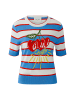 Oui Pullover in lt blue red