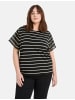 SAMOON T-Shirt Kurzarm Rundhals in Black-White Ringel