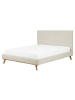 Beliani Doppelbett TALENCE in Beige/Braun - (W) 177 x (H) 106 x (L) 218 cm