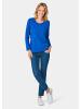 GOLDNER Kurzgröße:  T-Shirt mit Rundhals in royalblau