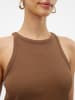 Vero Moda Kurzes Kleid Rundhals Ärmellos Figurbetonend in Dunkelbraun