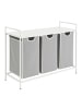 relaxdays Wäschesammler in Weiß/ Grau - (B)92,5 x (H)72 x (T)33 cm