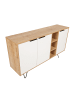 CALICOSY Sideboard CLARA in Weiß - (W) 142  x (H) 83  x (L) 35,6 cm