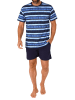 NORMANN kurzarm Schlafanzug Shorty Pyjama Streifen - 78195 in marine