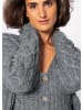 SASSYCLASSY Oversize Strickjacke mit Zopfmuster in Grau