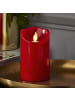 STAR Trading LED Stumpenkerze ,M-Twinkle' aus Echtwachs, Batterie und Timer, rot, 1