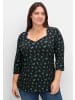 sheego T-Shirt in schwarz-gemustert