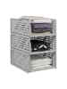 relaxdays 3 x Schrank Organizer in Grau - (B)33,5 x (H)18 x (T)43,5 cm