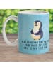 Mr. & Mrs. Panda Tasse Pinguin Diät mit Spruch in Eisblau