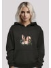 F4NT4STIC Hoodie Blumen Osterhasen Ohren Dekor in schwarz