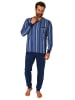 NORMANN langarm Schlafanzug Bündchen Streifen - 80424 in blau