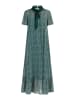 faina Damen Midikleid Aus Chiffon in Grün Weiss