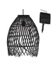 MARELIDA LED Solar Hängelampe Boho Lampenschirm in Korboptik H: 36cm in schwarz