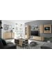 Furn.Design Couchtisch Eiche Artisan, Graphit grau 100 cm, Wohnzimmertisch mit Stauraum