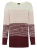 Laura Scott Strickpullover in weiß-rosa-bordeaux mélange