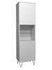 58 aufm Kessel VITRINE Erna 51x45x197 Kreidegrau matt Lack