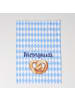 AltoBelli Geschirrtuch OKTOBERFEST Weiß Blau WIESNGAUDI mit Brezel