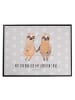 Mr. & Mrs. Panda Tischunterlage Faultier Pärchen mit Spruch in Grau Pastell