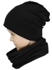 TupTam Unisex Set Kinder Beanie Mütze Schlauchschal in schwarz