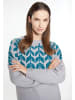 Albee Women Strick Pullover in Grau Mehrfarbig