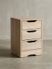 KADIMA DESIGN Nachtkonsole: Modernes Design, 3 Schubladen, große Ablagefläche in Beige