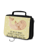 Mr. & Mrs. Panda Schminktasche Robbe Liegen mit Spruch in Gelb Pastell