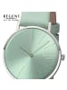 Regent Analog-Armbanduhr Regent Lederarmband hellgrün mittel (ca. 32mm)