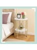 relaxdays Beistelltisch in Weiß/ Gold - (H)57 x Ø 40 cm