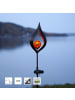 STAR Trading Solar Gartenstecker ,Melilla', Flamme, Bernstein-Kugel, Lichtsensor, H