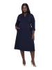 Ulla Popken Midikleid in dunkles marine