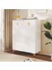 ABRIHOME Sideboard in Weiß mit Strukturpaneelen Schubladen goldenen Verzierungen für Flur