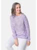 GOLDNER Kurzgröße:  Effektvoller locker gestrickter Bändchengarnpullover in weiß / flieder