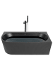 Beliani Eckbadewannen GOCTA in Schwarz - (W) 80 x (H) 60 x (L) 170 cm linksseitig