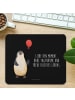 Mr. & Mrs. Panda Mauspad Pinguin Luftballon mit Spruch in Schwarz