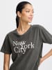 b.young T-Shirt Relaxed Fit NYC Print Weich Lässig in Grau
